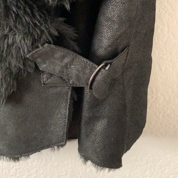 Tribe Asymmetrical Leather & Faux Fur Vest - Picture 5 of 12